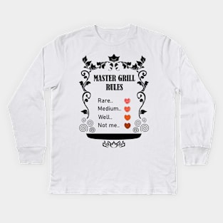 Master Grill Rules Kids Long Sleeve T-Shirt